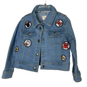Disney Tutu Couture Kids Denim Jacket 2T Blue Minnie Mouse Patches Button Up